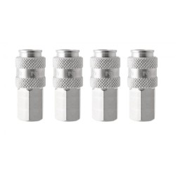 LOT DE 4 RACCORDS RAPIDES MULTIPROFILS TARAUDES FEMELLE 1/4" CLAS EQUIPEMENT