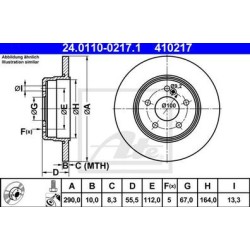 Lot de 2 Disque (x1) ATE 410217