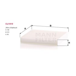 Filtre habitacle Mann CU1919