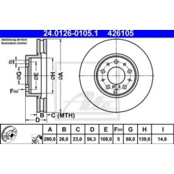 Lot de 2 Disque (x1) ATE 426105