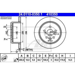 Lot de 2 Disque (x1) ATE 410350