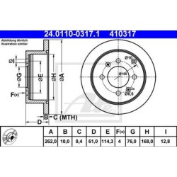 Lot de 2 Disque (x1) ATE 410317