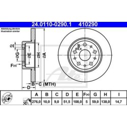 Lot de 2 Disque (x1) ATE 410290