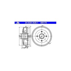 Lot de 2 Tambour ATE 480179