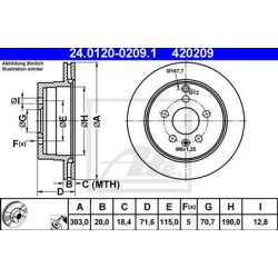 Lot de 2 Disque (x1) ATE 420209