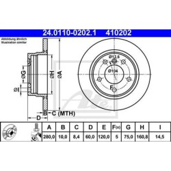 Lot de 2 Disque (x1) ATE 410202