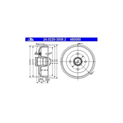 Lot de 2 Tambour ATE 480080