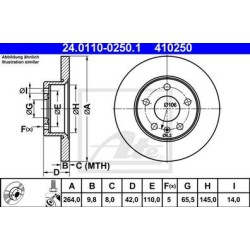 Lot de 2 Disque (x1) ATE 410250