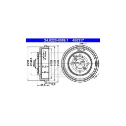 Lot de 2 Tambour ATE 480317