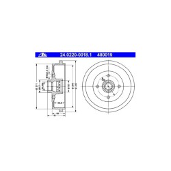 Lot de 2 Tambour ATE 480019