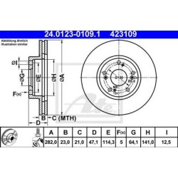 Lot de 2 Disque (x1) ATE 423109