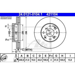 Lot de 2 Disque (x1) ATE 421104