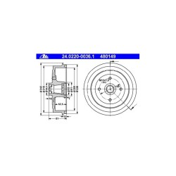 Lot de 2 Tambour ATE 480149