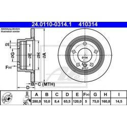 Lot de 2 Disque (x1) ATE 410314