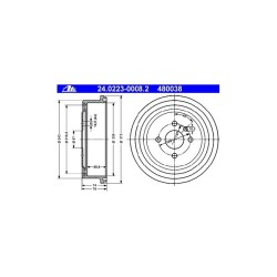 Lot de 2 Tambour ATE 480038