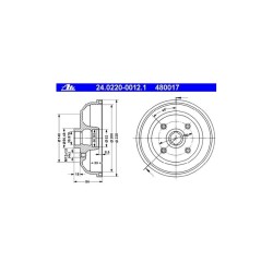 Lot de 2 Tambour ATE 480017