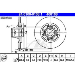 Lot de 2 Disque (x1) ATE 408108