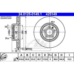 Lot de 2 Disque (x1) ATE 425149