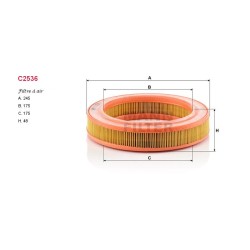 Filtre à air Mann C2536