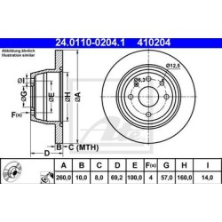 Lot de 2 Disque (x1) ATE 410204