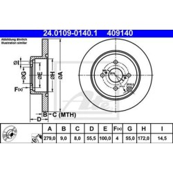 Lot de 2 Disque (x1) ATE 409140