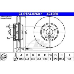 Lot de 2 Disque (x1) ATE 424260