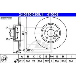 Lot de 2 Disque (x1) ATE 410209