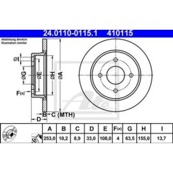 Lot de 2 Disque (x1) ATE 410115