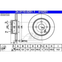 Lot de 2 Disque (x1) ATE 410251