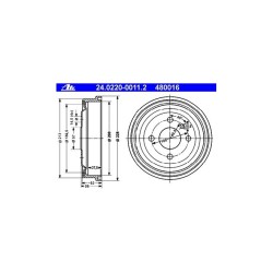 Lot de 2 Tambour ATE 480016