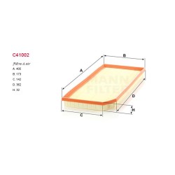 Filtre à air Mann C41002
