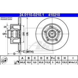 Lot de 2 Disque (x1) ATE 410210