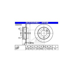 Lot de 2 Disque (x1) ATE 410148