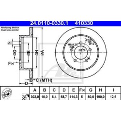 Lot de 2 Disque (x1) ATE 410330