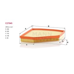 Filtre à air Mann C27045