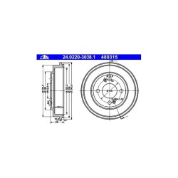 Lot de 2 Tambour ATE 480315