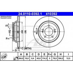 Lot de 2 Disque (x1) ATE 410392