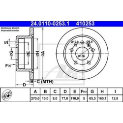 Lot de 2 Disque (x1) ATE 410253