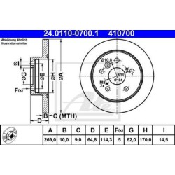 Lot de 2 Disque (x1) ATE 410700