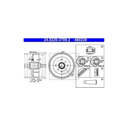 Lot de 2 Tambour ATE 480220