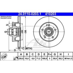 Lot de 2 Disque (x1) ATE 410203