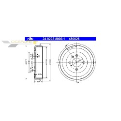 Lot de 2 Tambour ATE 480026