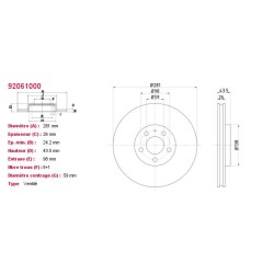 Lot de 2 Disque (x1) TEXTAR 92061000