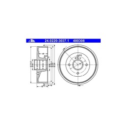 Lot de 2 Tambour ATE 480308