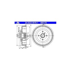 Lot de 2 Tambour ATE 480176