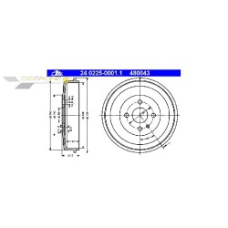 Lot de 2 Tambour ATE 480043