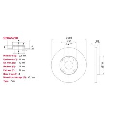 Lot de 2 Disque (x1) TEXTAR 92045200