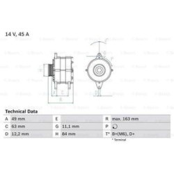 Alternateur BOSCH 0986033880(3388)