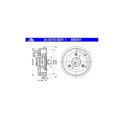 Lot de 2 Tambour ATE 480001