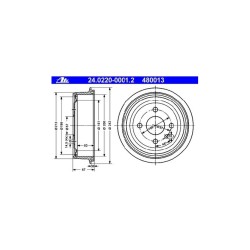 Lot de 2 Tambour ATE 480013